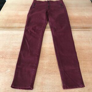 J Brand Natasha PhotoReady Skinny Jeans Women 27 Red Coated Button Fly Mid Rise